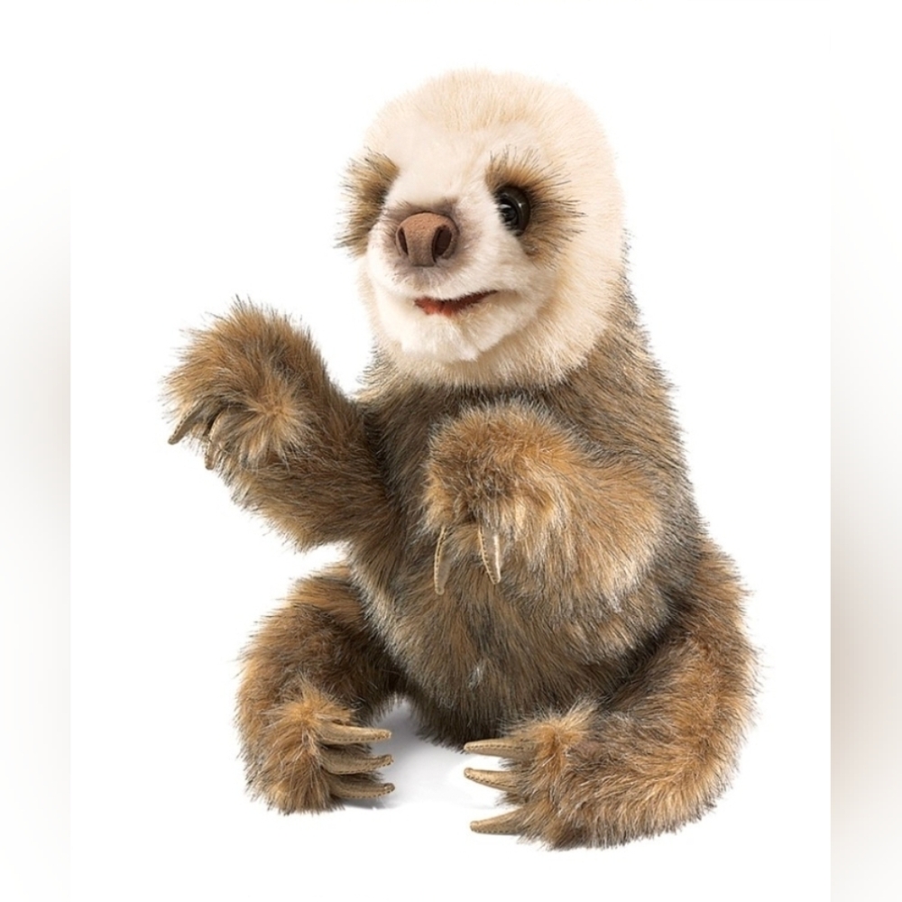 Plush Sloth Stuffed Animal - Brown & Cream Cuddly Toy